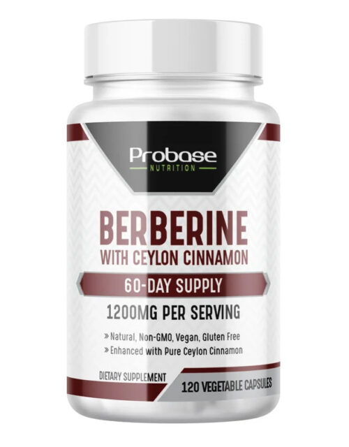 Probase Premium Berberine 1200mg, 120 Capsules - Plus Ceylon Cinnamon Extract 10:1 - Supports Glucose Metabolism, Healthy Weight Management